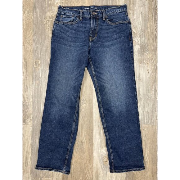 Old Navy Mens Loose Jeans 34x32 Dark Wash Blue Denim Built In Flex - Picture 1 of 7